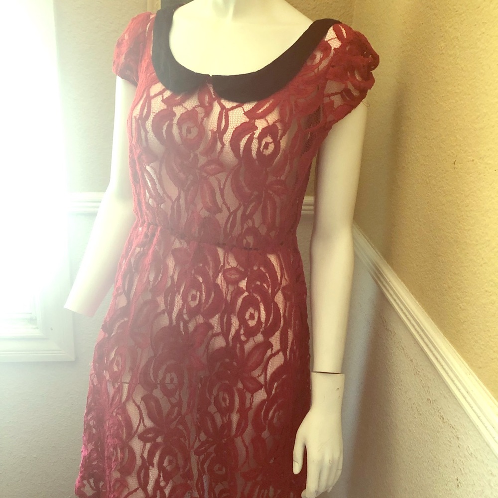 Lace dress with Peter Pan collar